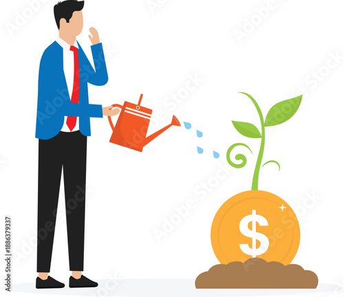 Investment growth and prosperity or earn more money from savings, mutual funds or opportunity to make profit and increase wealth

