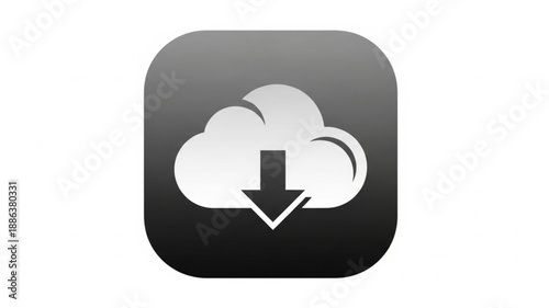 Cloud download icon with down arrow symbol.
