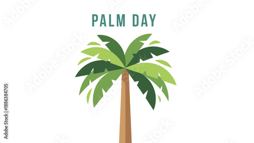 Palm Tree Illustration for Palm Day.
