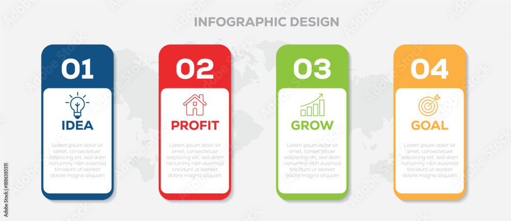 Obraz premium Modern infographic design template. Business presentation graph, concept with 4 options, Business data visualization. vector illustration.