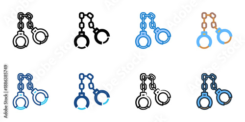 Criminal Law icons set multiple style collection. Editable stroke 
