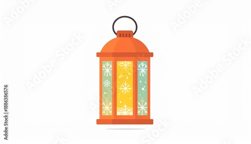 Wallpaper Mural Vintage Orange Lantern Glowing Warmly with Soft Light on White Background Torontodigital.ca