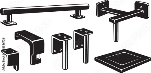 Modern Bathroom Hardware and Fixture Set in Black Color