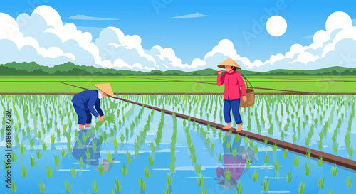 Vector illustration of a stressed male driver stuck in a severe city traffic jam during rush hour, highlighting urban commute stress