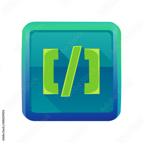Code snippet icon symbolizing programming and software development with gradient background and comment symbol