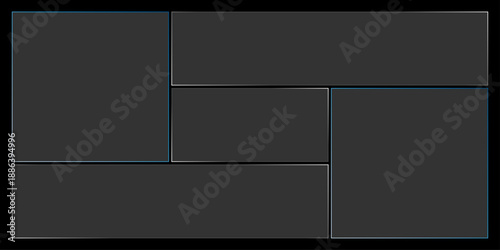 Futuristic transparent glass Bento Grid frames for website landing page. Digital banners UI templates design
