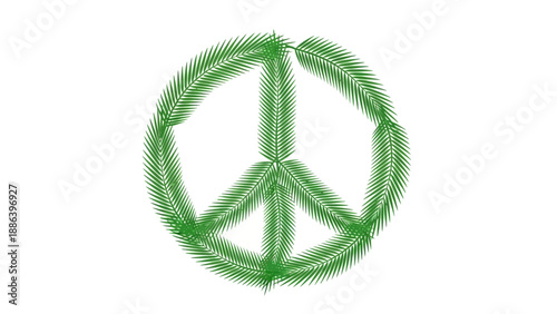 Green Peace Symbol Emblem Logo Icon.