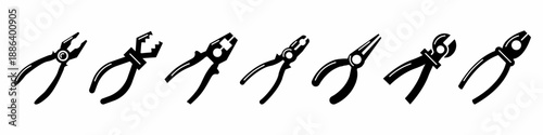Pliers icon vector collection. Set of pliers icon vector designs. Stock vector.