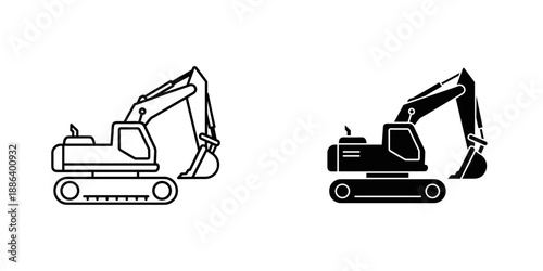 Two Excavators Working Side by Side