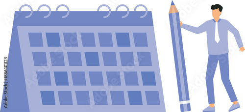 Stay organized strict to schedule and deadline, stop procrastination and control working process and manage habit for better productivity and efficiency,businessman organized his calendar.
