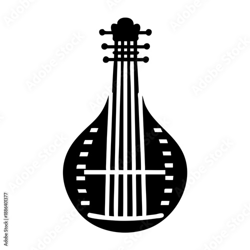 kora west african harp lute hybrid icon silhouette illustration for traditional music and cultural heritage design