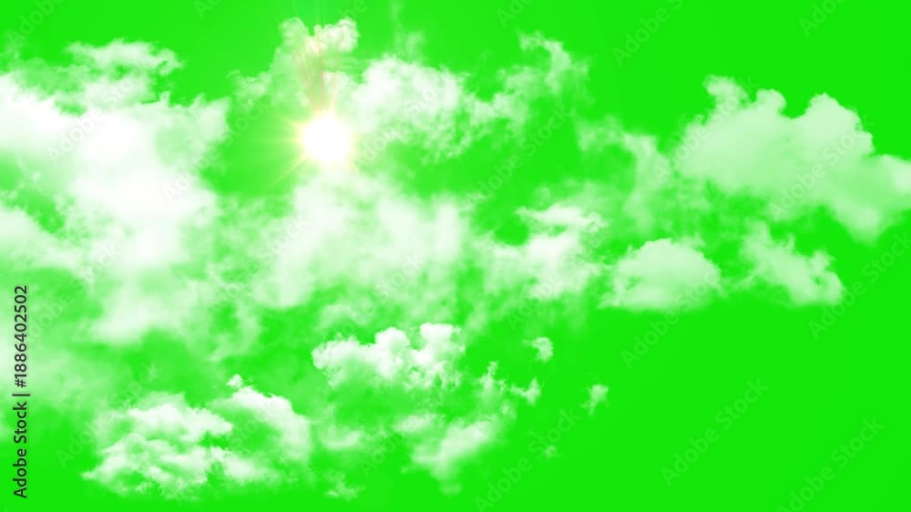 Cloud Green Screen stock video, Moving white clouds green screen stock ...