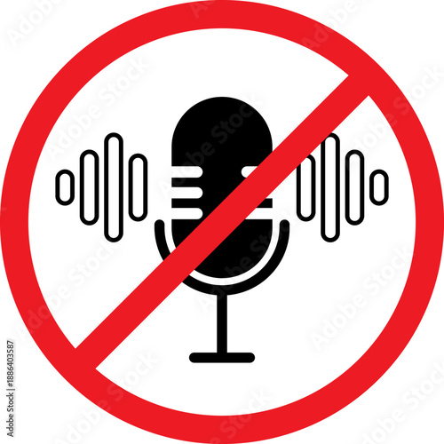 No microphone prohibited sign
