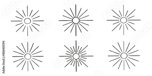 A geometric pattern of radiating lines forming starburst shapes on black