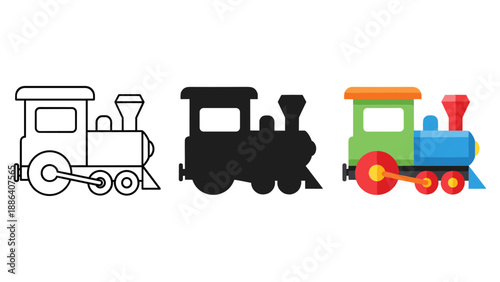 Colorful Train Illustrations for Kids