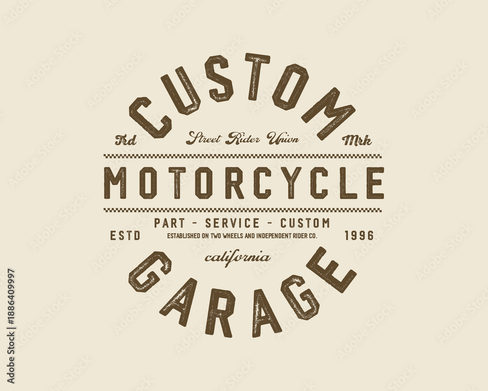Fototapeta premium Motorcycle racing badges club emblems tshirt design Retro Racing Typography Graphics