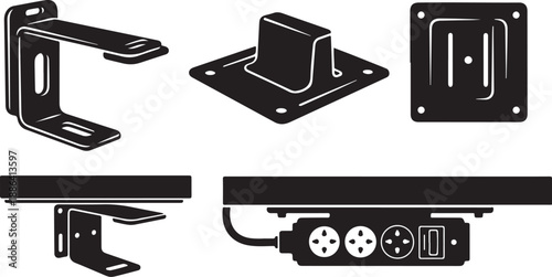 Industrial electrical components and mounting hardware set