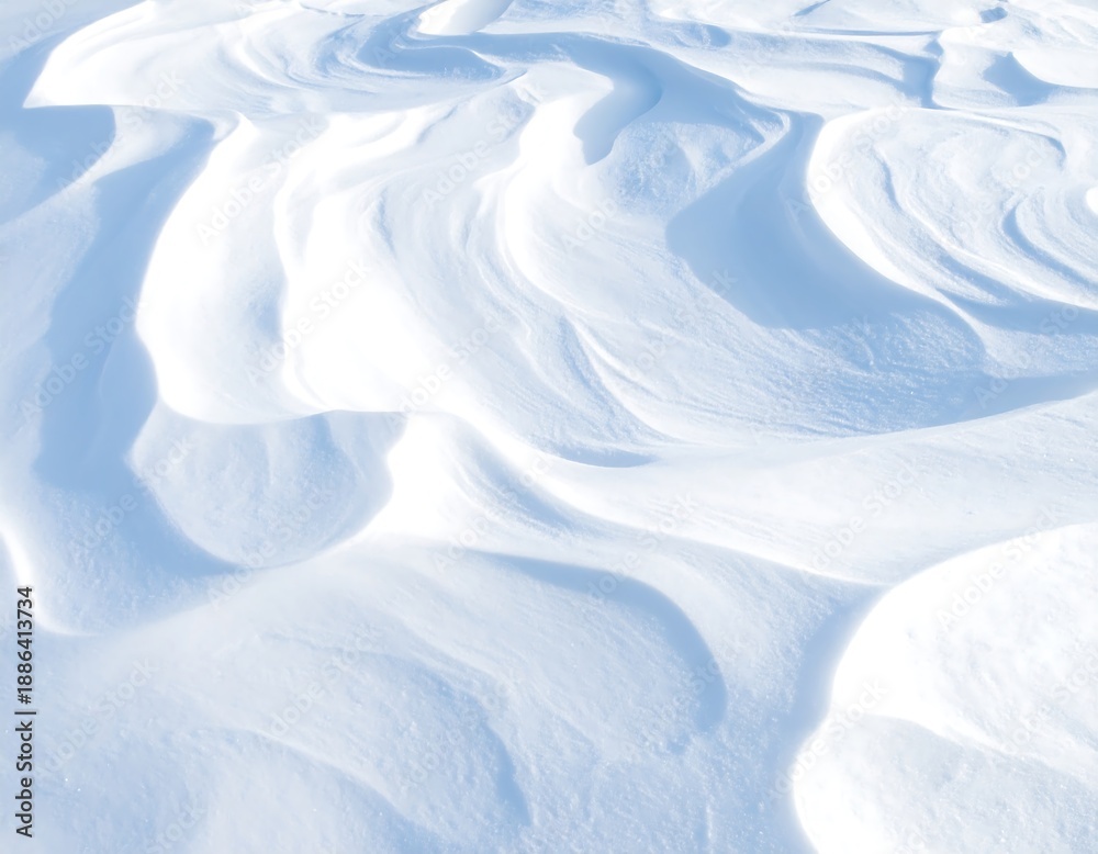 Fototapeta premium Snowdrift surface with blue shadows