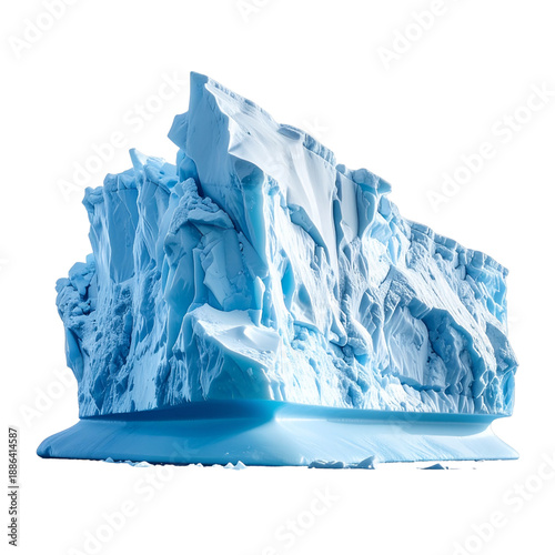 Realistic Iceberg on Transparent Background, Arctic Ice Sculpture