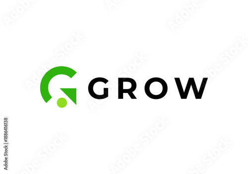 abstract letter G with arrow growth logo design