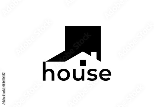 abstract house logo. home building creative architecture icon design concept