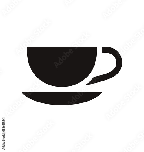 Tea and coffee cup icon vector logo with minimal style on white background for cafe identity and beverage illustrations