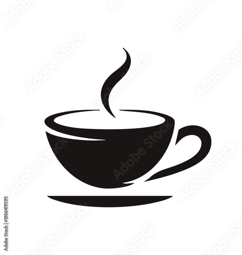 Minimal tea and coffee cup icon logo in vector format on white background for cafe logo, menu design, and food projects