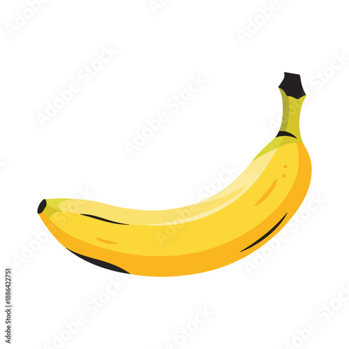 Ripe yellow banana vector illustration simple cartoon style