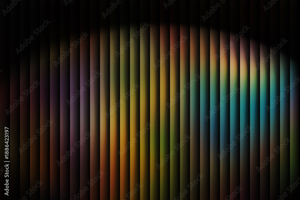 Fototapeta premium Vertical multicolored light stripes on dark background colors