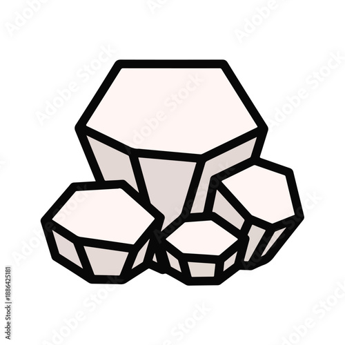 Geometric Crystals Illustration Simple Shapes Design.