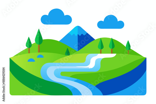 Climate Resilient Landscape Vector Illustration