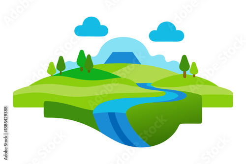 Climate Resilient Landscape Vector Illustration