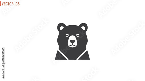 Stylized Icon of a Grizzly Bear Head Facing Forward.