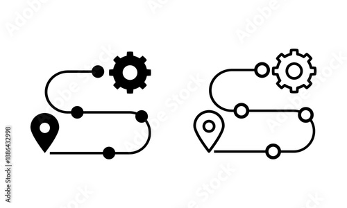 Route optimization icon. flat vector illustration design