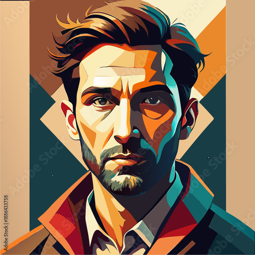 Create a fine art flat painting style vector illustration inspired by contemporary gallery artworks