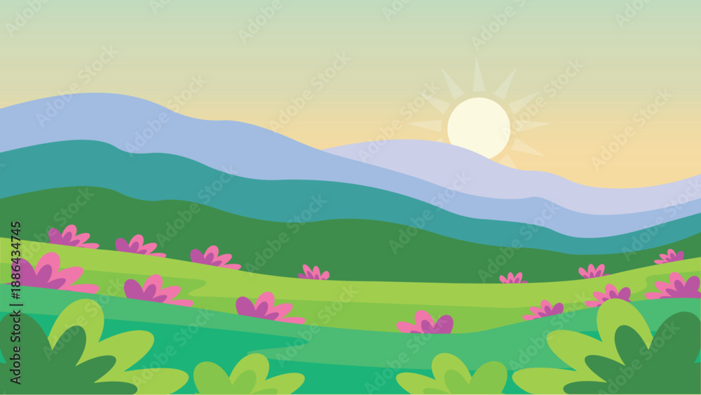 Obraz premium Soft Spring Meadows at Sunrise