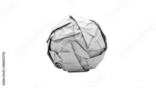 Crumpled White Paper Ball