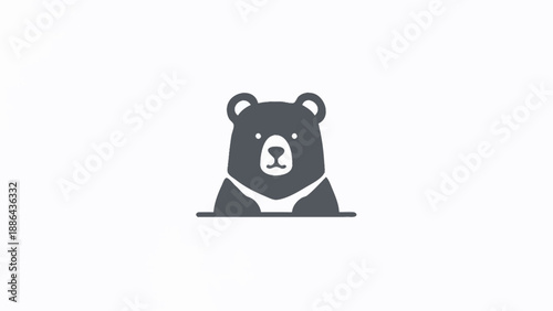 Stylized illustration of a friendly bear face peeking over a surface.