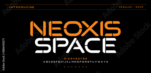 Sport gemer modern minimal logo alphabet bold font. Abstract technology scifi game science futuristic typography sport, fashion, brand, creative logos fonts. vector illustration