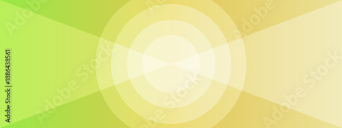 Refreshing green and yellow gradient featuring a central circular ripple effect with broad light beams on both sides