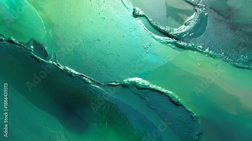 Teal texture abstract background with green blue swirls