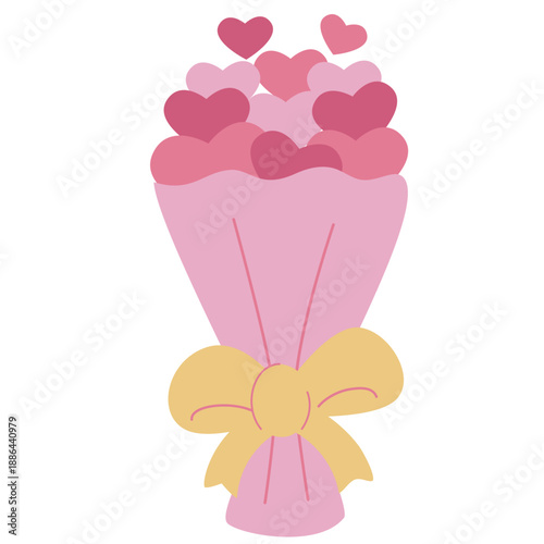 bouquet of love in valentine's day illustration