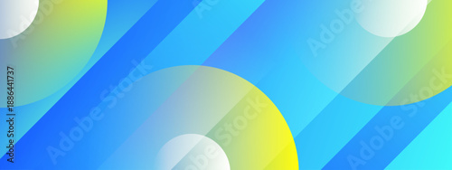 High quality blue and cyan geometric background with circular overlays and clean lines