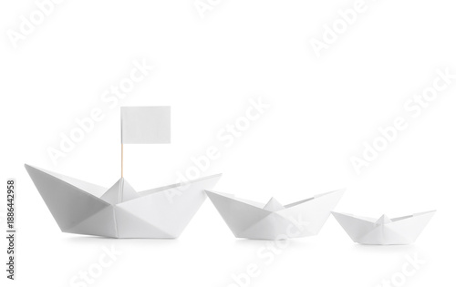 Free Download Origami boats with flag on white background - GFXLoad