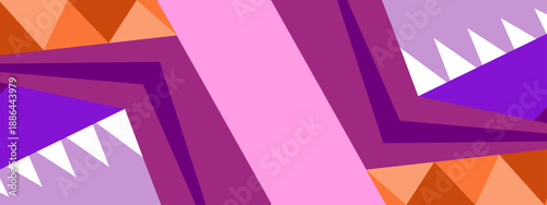 High energy abstract wallpaper featuring bold purple zigzags and orange triangular patterns for intense visual impact