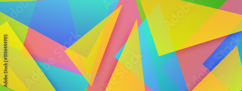 Multiple overlapping transparent triangles with vibrant summer colors