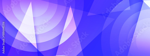 Professional royal blue and violet abstract background showcasing sharp geometric edges and circular transparent overlays