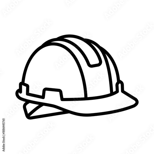 Construction hardhat icon, symbolizing safety, protection, and workplace compliance.