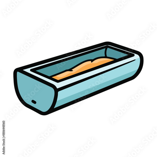 Illustration of Loaf of Bread in Pan.