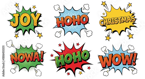 Vibrant Comic Speech Bubbles Expressing Joy and Excitement